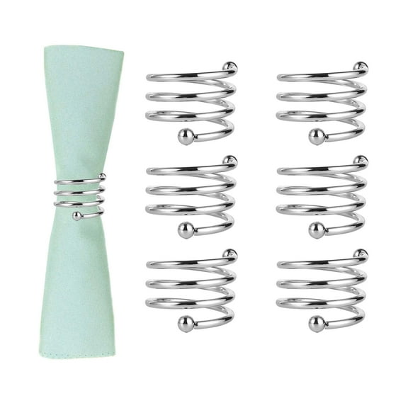 Lnrkai Spiral Napkin Rings Set of 6, Wedding, Western, Personalized Tableware Decor