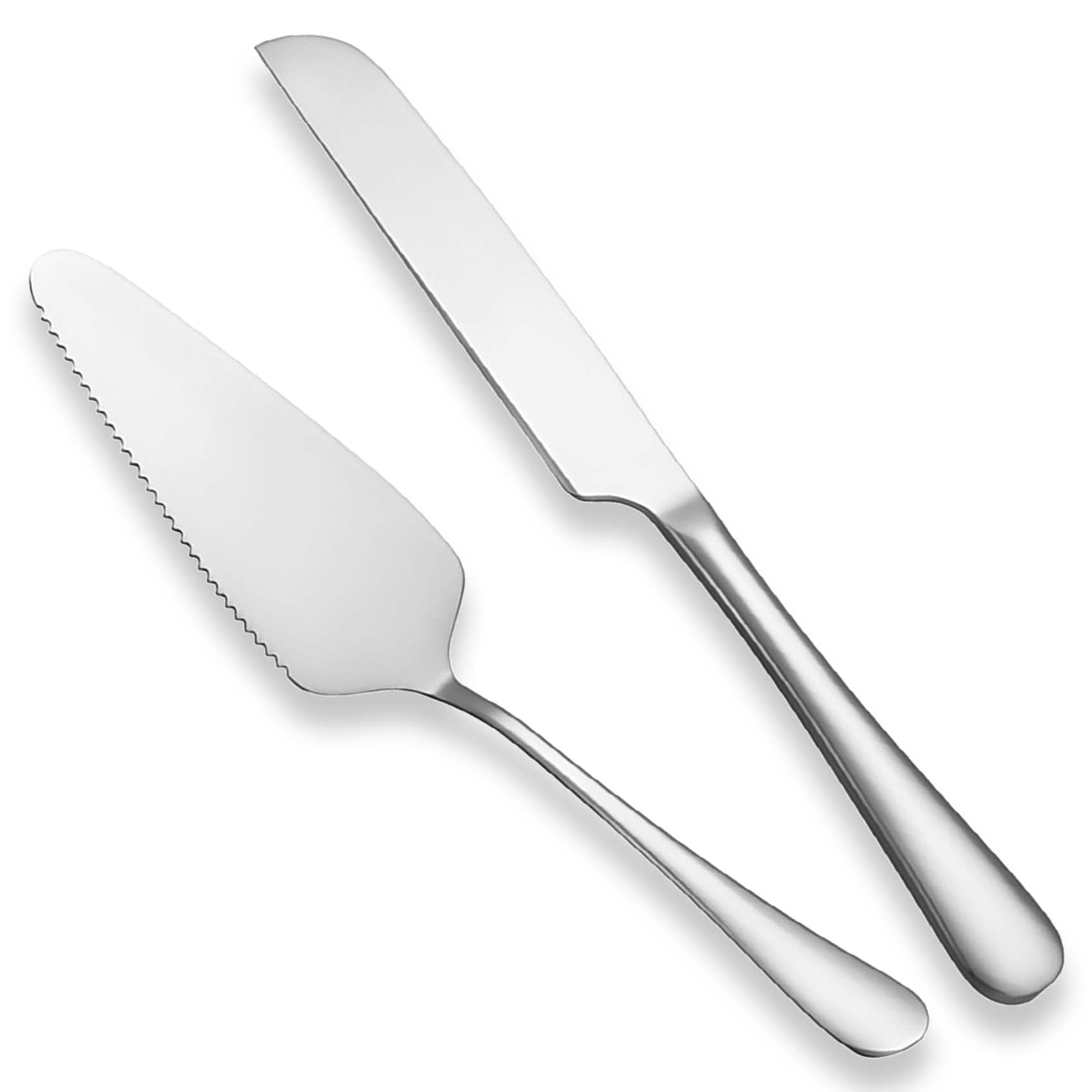 Lnrkai Cake Cutting Set, Stainless Steel Cake Knife and Server for Weddings, Birthdays, Anniversaries & Parties, Silver