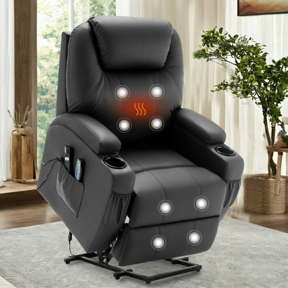 Lnsenfin Power Lift Recliner Chair for Elderly Faux Leather for Living Room,Black