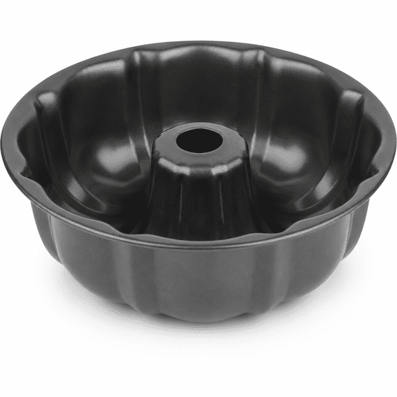 Lnshop 9.45" Nonstick Fluted Tube Cake Pan, Heavy Duty Carbon Steel Ring Baking Mold, Round Tube Bakeware Pan for Pound Cake, Gelatin, Flan and Homemade Desserts