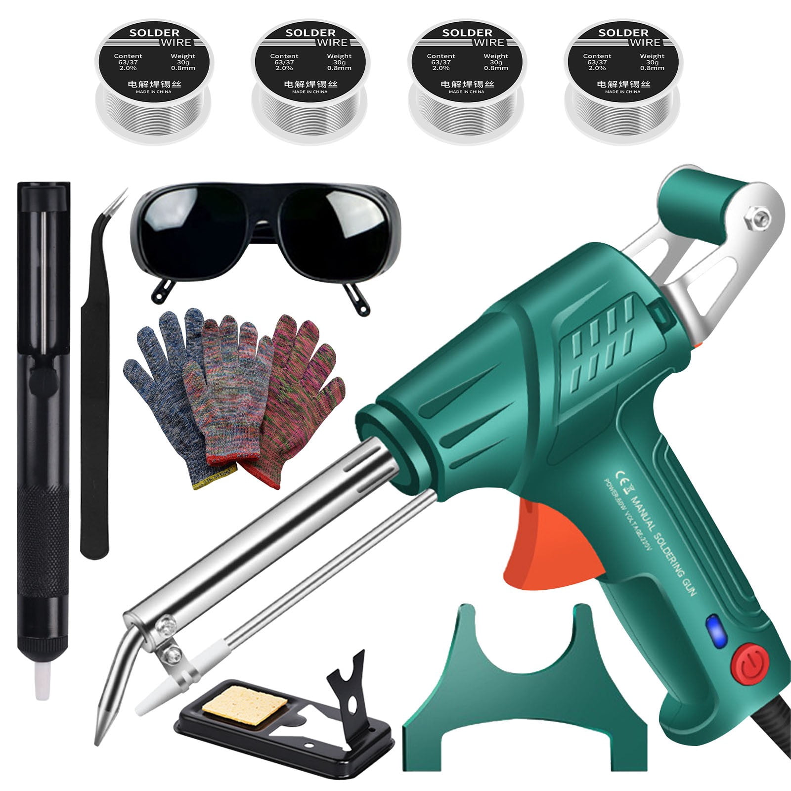 Lnxpnk Soldering Iron Kit New Handheld Electronic Soldering Kit 110V With Light Multifunctional Semi-automatic Soldering Kit 60W Soldering Iron Machine Welding Tool Kit