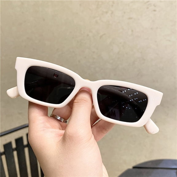 Lnzyyephy Female Dark Glasses, Solid Color Anti-UV Rectangular Sunglasses Eyewear for Outdoor Activities