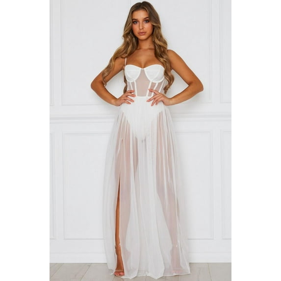 Lnzyyephy Female Dress, Solid Color Sleeveless Strappy One-Piece See-Through Dress for Women, Black/White