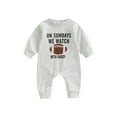 thumbnail image 1 of Lnzyyephy Infant Baby Spring Autumn Jumpsuit, Cartoon Letter Rugby Print Long Sleeve Round Neck Full Length Romper for Boys Girls, 1 of 8