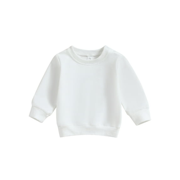 Lnzyyephy Toddler Baby Boys  95% Cotton  Sweatshirts Long Sleeve Crewneck Solid Color Pullover Fall Tops Size 80-120