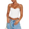 thumbnail image 1 of Lnzyyephy Women Bustier Camisole Lace Trim Cropped Corset Tops Zip Backless Shirt Summer Tank Tops for Streetwear Clubwear, 1 of 9