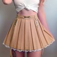 thumbnail image 1 of Lnzyyephy Women Lace Skirt, High-Waist Half-Dress, Slimming Spring Fall Pleated Tummy Control Solid Color Skirt, 1 of 2