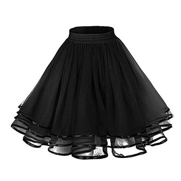 Lnzyyephy Women Mesh Skirt with Elastic Wide Waist, Solid Color Multi-Layer Structure Summer Clothing