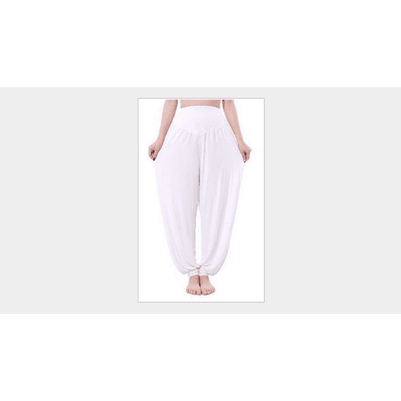 Lnzyyephy Women's Bloomers Solid Color Elastic Band Loose Comfortable Breathable Yoga Wide Leg Pants