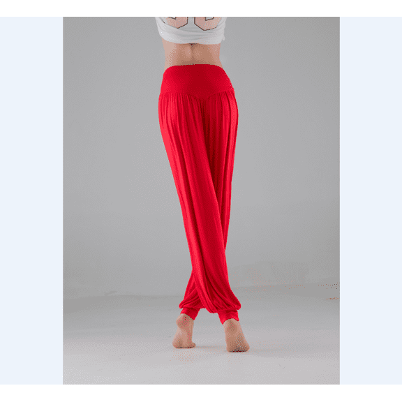 Lnzyyephy Women's Bloomers Solid Color Elastic Band Loose Comfortable Breathable Yoga Wide Leg Pants