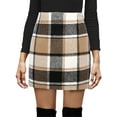 thumbnail image 1 of Lnzyyephy Women's Bodycon Mini Skirt, Classic Plaid Print High Waist Zip Up Wool Pencil Skirt, 1 of 4