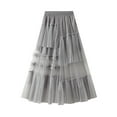 thumbnail image 1 of Lnzyyephy Women's Summer Long Mesh Skirt Solid Color Sheer Flowy Skirt for Travel, Beach, Photography, 1 of 7