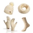 thumbnail image 1 of Lnzyyephy Women's Winter Knitted Hat with Scarf Gloves Socks 4 Pcs Sets Thick Warm Suits Winter Accessories, 1 of 9