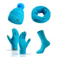 thumbnail image 1 of Lnzyyephy Women's Winter Knitted Hat with Scarf Gloves Socks 4 Pcs Sets Thick Warm Suits Winter Accessories, 1 of 9