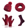 thumbnail image 1 of Lnzyyephy Women's Winter Knitted Hat with Scarf Gloves Socks 4 Pcs Sets Thick Warm Suits Winter Accessories, 1 of 9