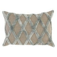thumbnail image 1 of Lo 14 x 20 Lumbar Linen Accent Throw Pillow, Tufted Diamond Pattern, Gray, 1 of 5