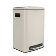 thumbnail image 1 of LoLado 13 Gallon 50L Kitchen Foot Pedal Operated Soft Close Trash Can - Stainless Steel Rectangular Bustbin with 30 Garbage Bags - White, 1 of 16