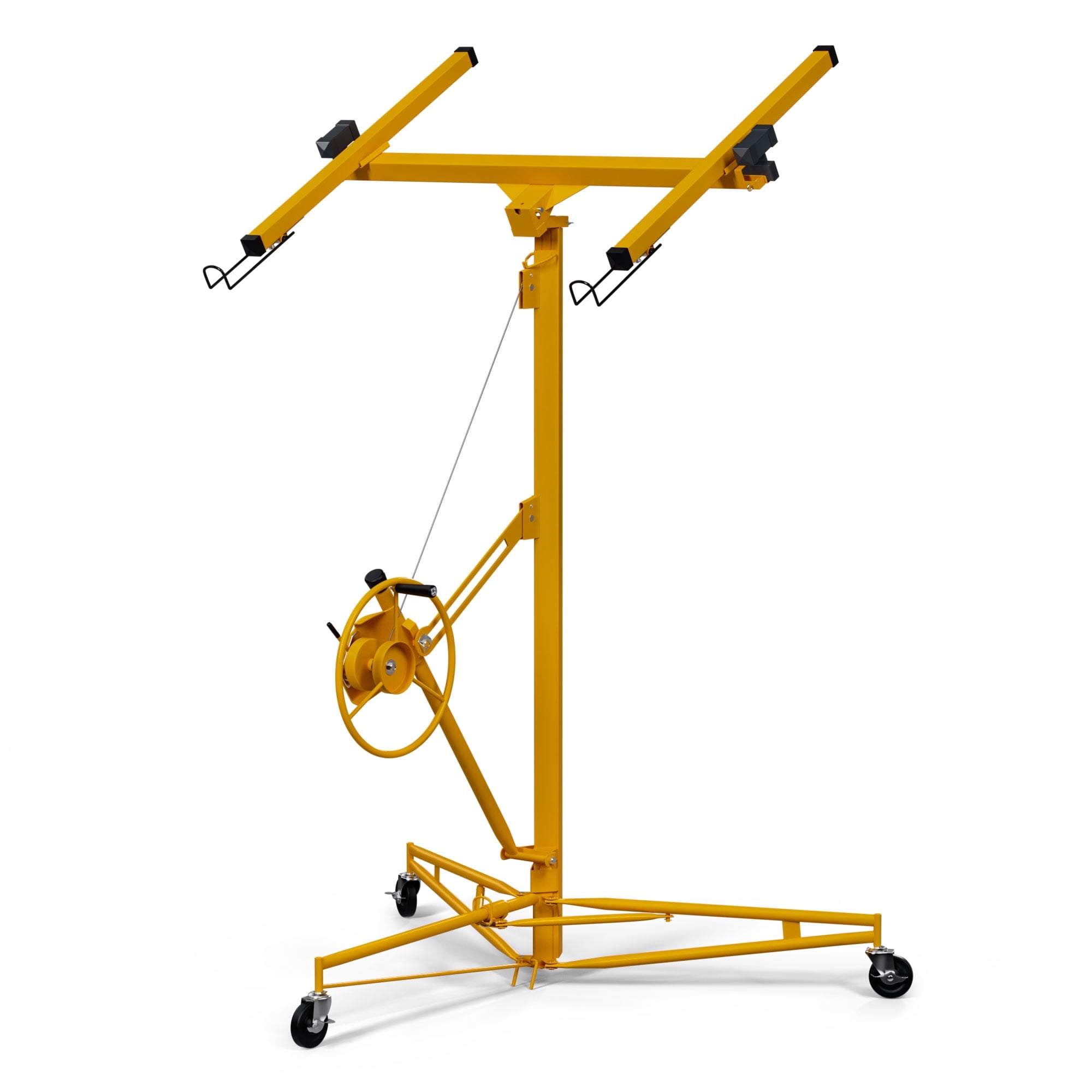 Yellow Heavy-Duty Steel Drywall Lift Panel Hoist with Telescopic Arm