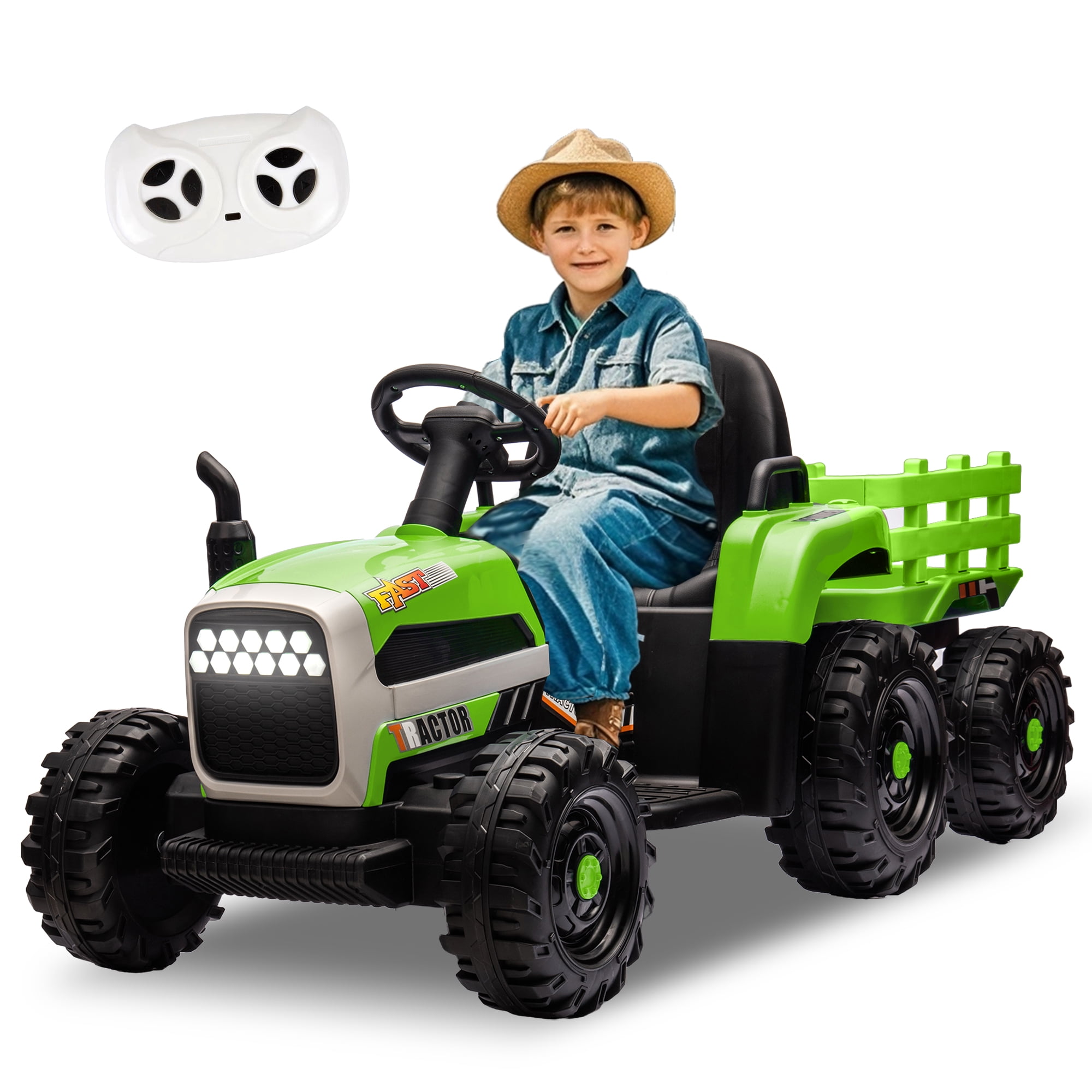 LoLado 24V Ride on Tractor with Trailer,400W Motor Battery Powered ...