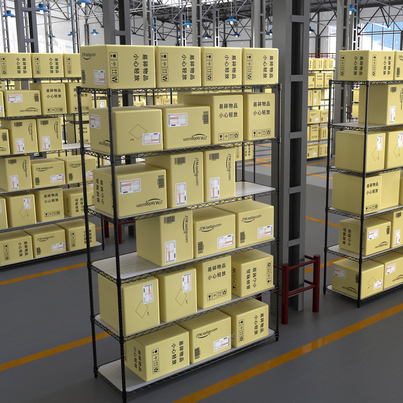 Storage Wire Racking LoLado 6 Tier Wire Shelving Unit, 6000lbs NSF Height Adjustable Metal ...