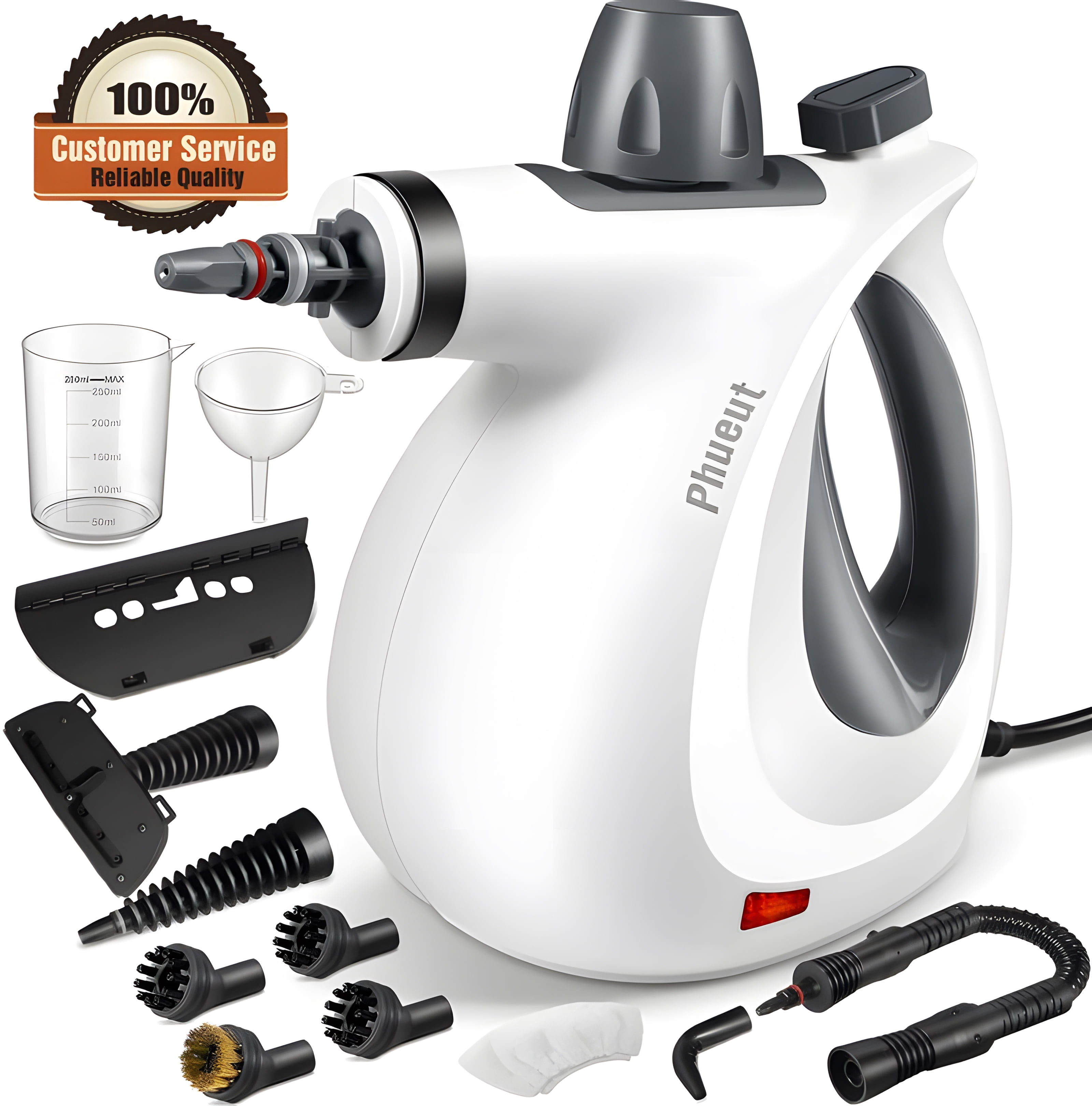 LoLiLi Pressurized Handheld MultiSurface Natural Steam Cleaner with 12