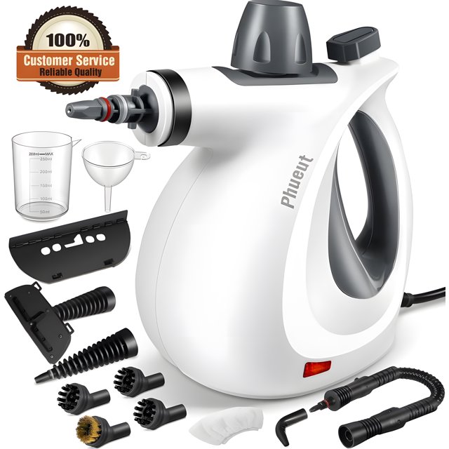 LoLiLi Pressurized Handheld MultiSurface Natural Steam Cleaner with 12