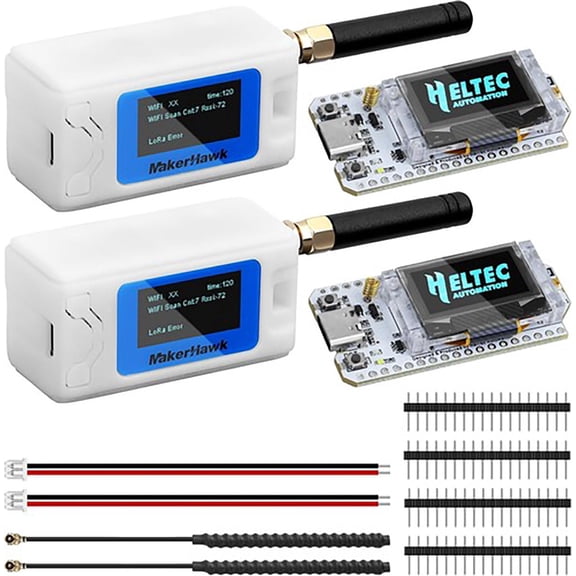 2 Set Heltec ESP32 LoRa V3 OLED Board SX1262+915MHz Antenna+Case for Meshtastic
