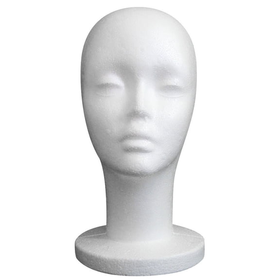 LoTiSee 11" Styrofoam Wig Head - Tall Female Foam Mannequin Wig Stand and Holder - Style, Model And Display Hair, Hats and Hairpieces - For Home, Salon and Travel
