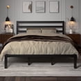 thumbnail image 1 of King Size Metal Platform Bed Frame with Headboard, Heavy Duty Steel Slat Support, Under-Bed Storage, No Box Spring Needed, Black, 1 of 8