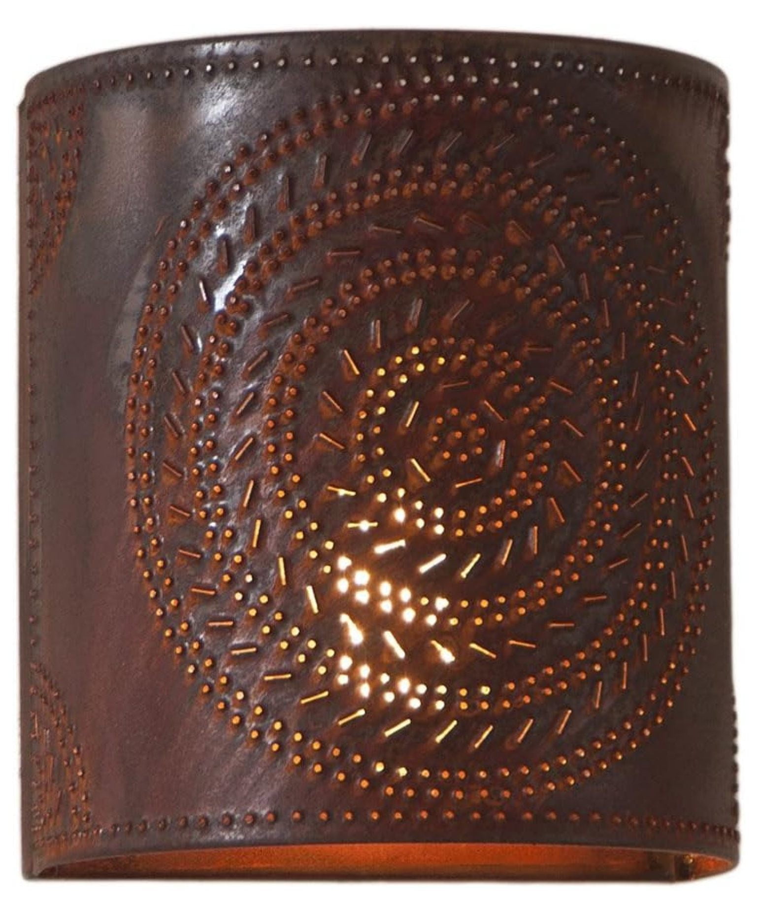 Rustic Tin Industrial Wall Sconce with Metal Shade