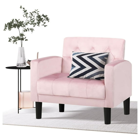 LoWyiL Accent Chairs Set of 2, Comfy Living Room Chairs Cozy Reading Chair Tufted Century Arm Chair Small Salon Chair for Living Room, Bedroom Office chair ()