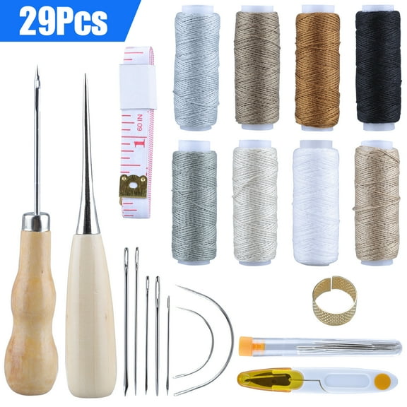 LoYaa 29 X Upholstery Sail Carpet Leather Canvas Repair Curved Hand Sewing Needles Kit