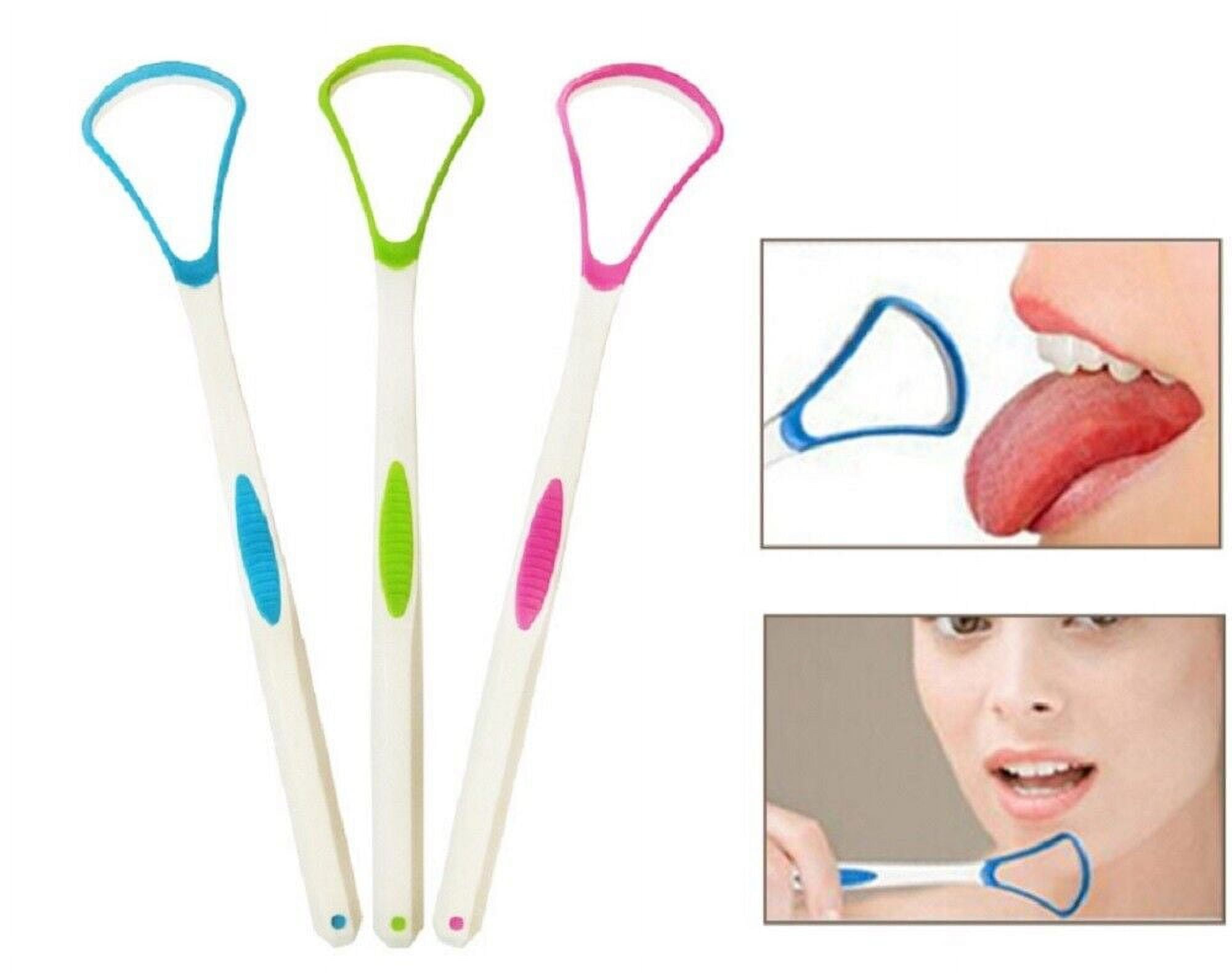 LoYaa 3 Pcs Tongue Scraper Cleaners Oral Hygiene Tool for Adults & Kids, Fresh Breath