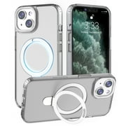 Loaaun Designed for iPhone 15 Case with Magnetic Invisible Stand with MagSafe, Shockproof Translucent Matte for Case 6.1 inch, Clear