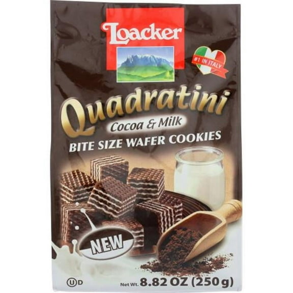 Loacker 8.82 oz Quadratini Cocoa & Milk, Pack of 8