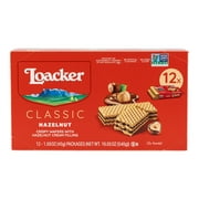 Loacker Classic Hazelnut Wafers, Non-GMO Crème-filled Wafer Snack, 45g/1.59oz, Pack of 12