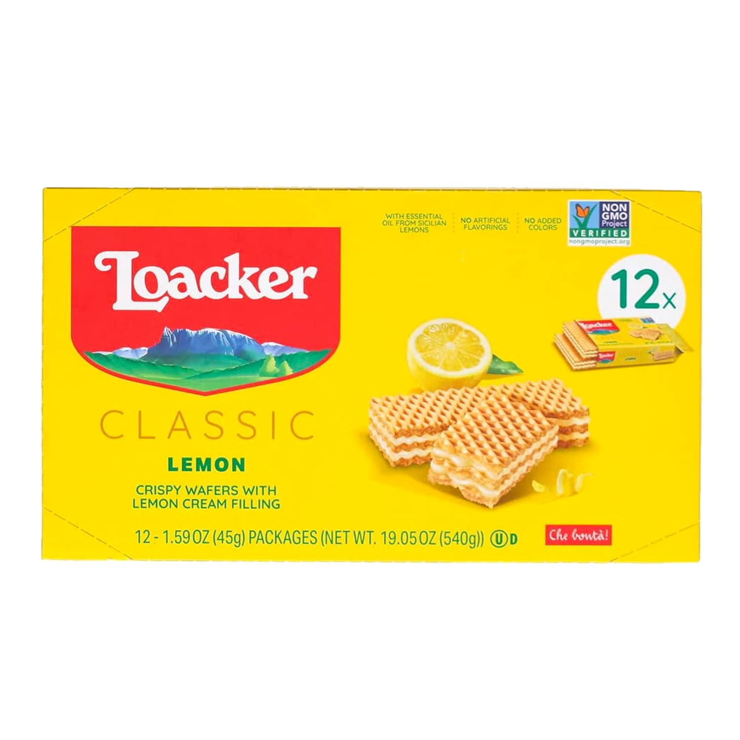 Loacker Classic Lemon Wafers - Premium Crispy Wafer Cookies with Lemon ...