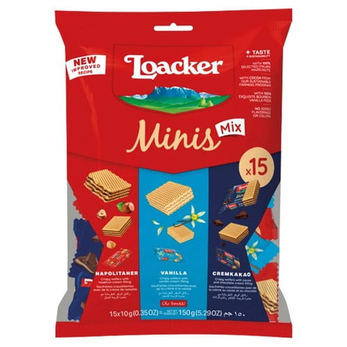 Loacker Classic Minis Mix 15 x 10g, British Import (Pack of 2)