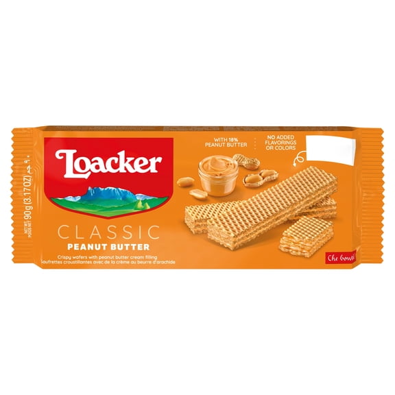 Loacker Classic Peanut Butter Wafers 90g, Imported from Britain