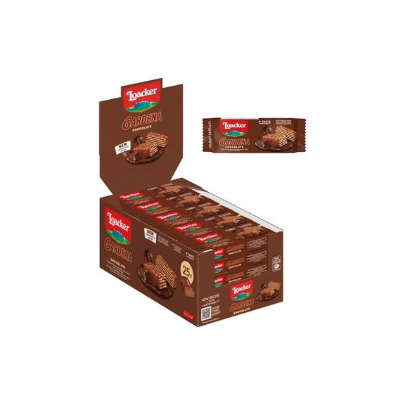 Loacker Gardena Chocolate Covered Wafer Bars 1.34 oz (25 Count Display Box)
