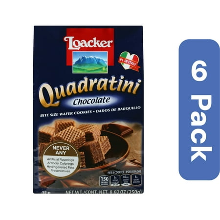 Loacker Quadratini Chocolate Cream Wafer 250 g (8.82 oz) (Pack Of 6)