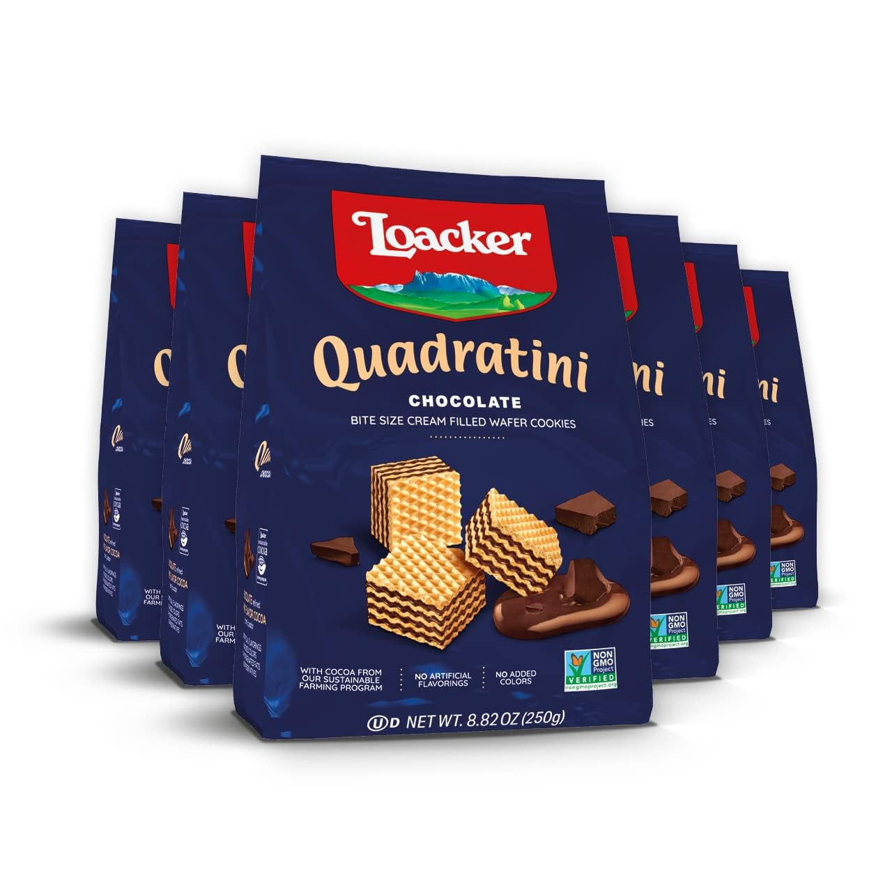 Loacker Quadratini Non-GMO Chocolate Cream-Filled Bite-Size Wafer ...