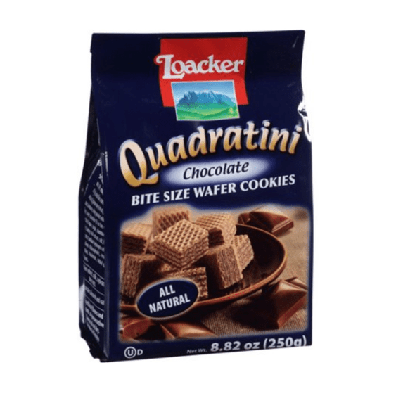 Loacker Quadratini Chocolate Wafer Cookies, 8.82 Oz Bags, 12 Count – Bite Size Crispy Cream Filled Wafers