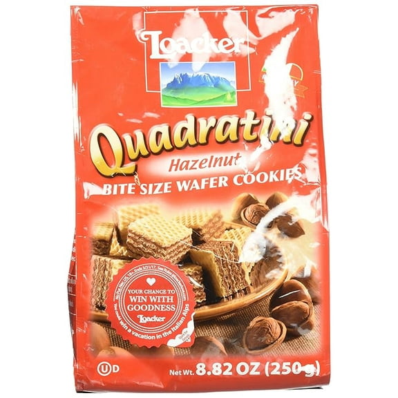 Loacker Quadratini Hazelnut Wafer Cookies, 8.82 Ounce ( Pack of 2 )