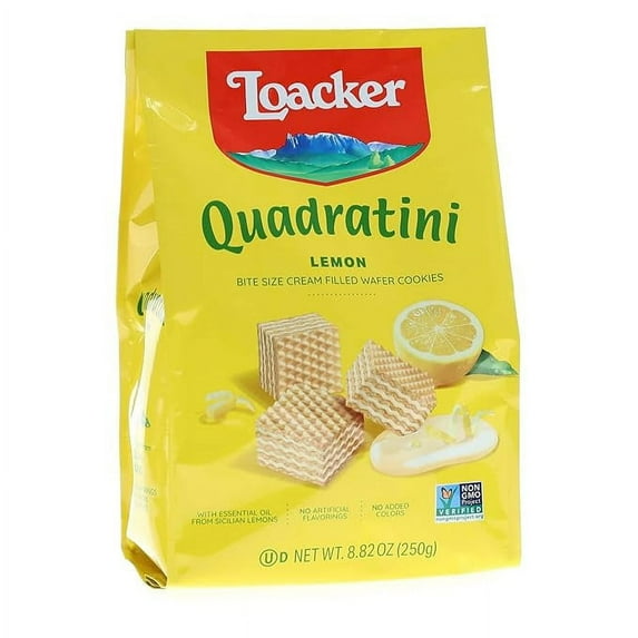 Loacker Quadratini Lemon Wafers, HHA1 8.83 oz