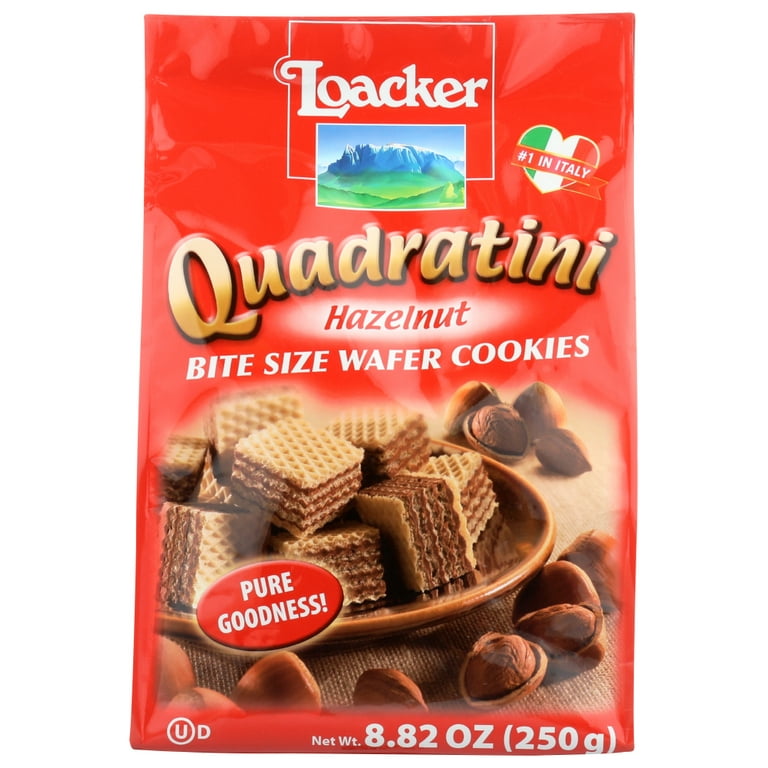 Loacker Quadratini Hazelnut Cream Filled Wafer Cookies, Kosher