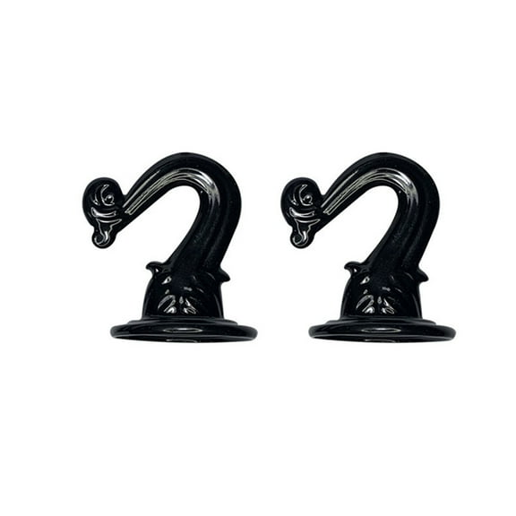 Load Bearing 2 Pcs Metal Ceiling Plant Swag Hooks,Weatherproof Heavy Duty Hanging Hardware,Multi-purpose Small Ceiling Hooks for Plants Chandeliers Wind Chimes Indoor Outdoor Decor,Black