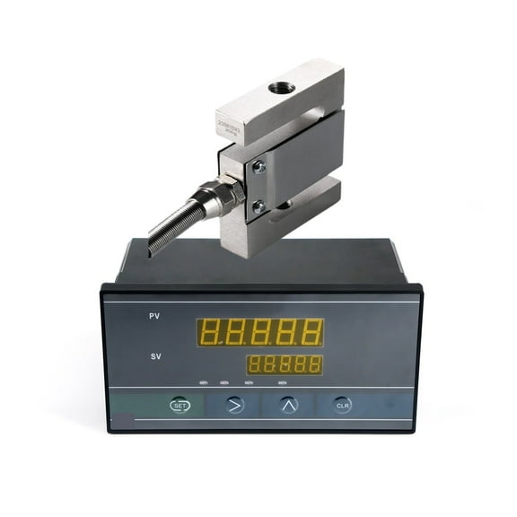 Load Cell Sensor + Indicator Display,High Precision S Type Test Tension Compression Force Weight Pressure Maximum Range 5 Tons ,Easy to Use