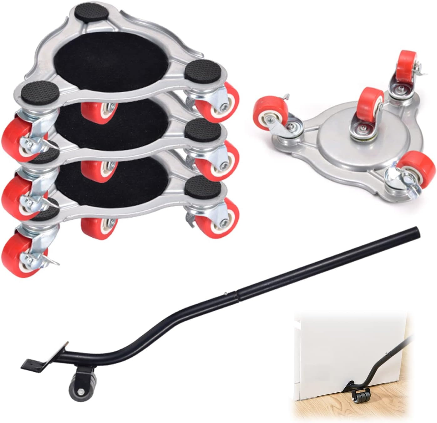 Load Lifters & 360° Caster Wheels, 400kg Capacity, ABS Durability for