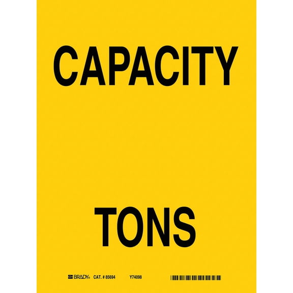 Load Limit, No Header, Aluminum, 10" x 7", With Mounting Holes, not reflective